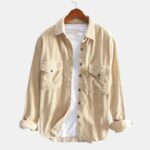 Corduroy Shirt Men Long Sleeved Shirt Thickened Retro Shirt - Image 3