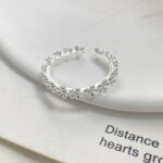 White Chrysanthemum Adjustable Index Finger Ring High Class Elegant Opening - Image 3