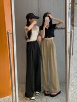New High Waist Drooping Straight Pear Shapes Pants - Image 8