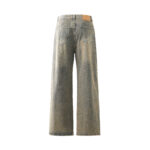 Retro Washed Ripped Jeans Loose Straight Casual Trousers - Image 2