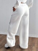 Women's Printed Drawstring Straight Sports Casual Pants - Image 3
