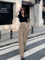 New High Waist Drooping Straight Pear Shapes Pants - Image 6