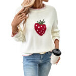 Strawberry Jacquard Sweater Pullover - Image 3