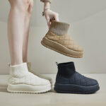 Fleece-lined High-top Snow Boots Female Student Ins Tide Korean Warm Casual Cotton-padded Shoes - Image 8