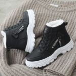 Korean Style Student All-matching Warm High-top Martin Boots - Image 5