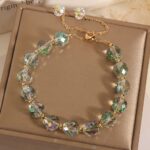 Crystal Woven Bracelet Women's Fashion High-end Simple Round - Image 2