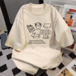 Women's Cotton Short-sleeved T-shirt With Inner Design Sense Niche Printing - Image 3