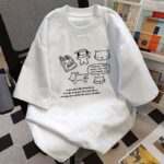 Women's Cotton Short-sleeved T-shirt With Inner Design Sense Niche Printing - Image 4