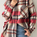 Plaid Lapel Long Sleeve Cardigan Shirt - Image 5
