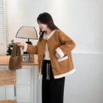 Lamb Wool Chanel Coat Women's Fleece Short Suede - Image 4