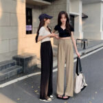 New High Waist Drooping Straight Pear Shapes Pants - Image 2