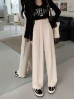New High Waist Drooping Straight Pear Shapes Pants - Image 4