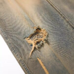 Retro Washed Ripped Jeans Loose Straight Casual Trousers - Image 3