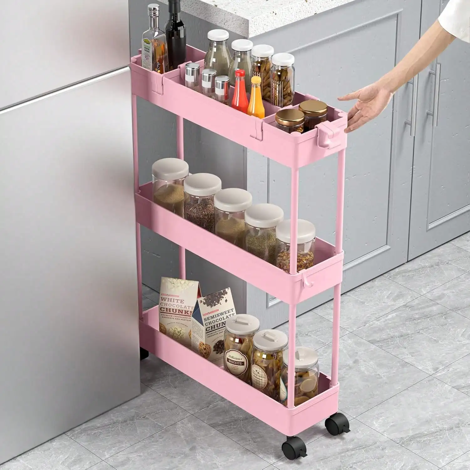 S0a6bc154b0914560b4a5d2f3ac9f7adfs.webp Slim Rolling Storage Cart Storage Cart Organizer Rolling Utility Cart,Room Decor,Bathroom Decor,Mobile Shelving Unit Slide Out Storage Shelves For Kitchen Living Room Bathroom Laundry Room & Dressers - Image 1